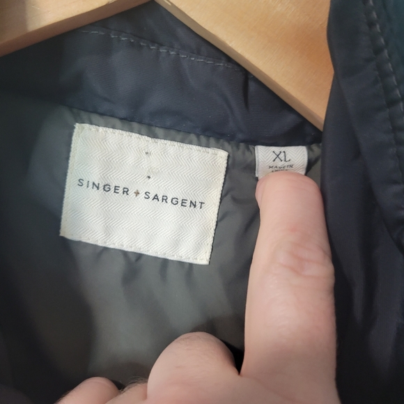 Singer + Sargent Quilted Chore Jacket Navy Black Size XL - Picture 2 of 3